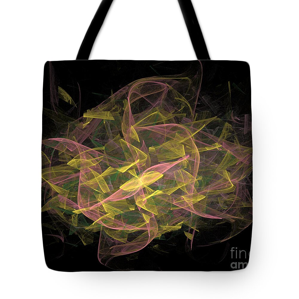 Dance Tote Bag featuring the digital art Dancing Ribbons 6 by Dee Flouton