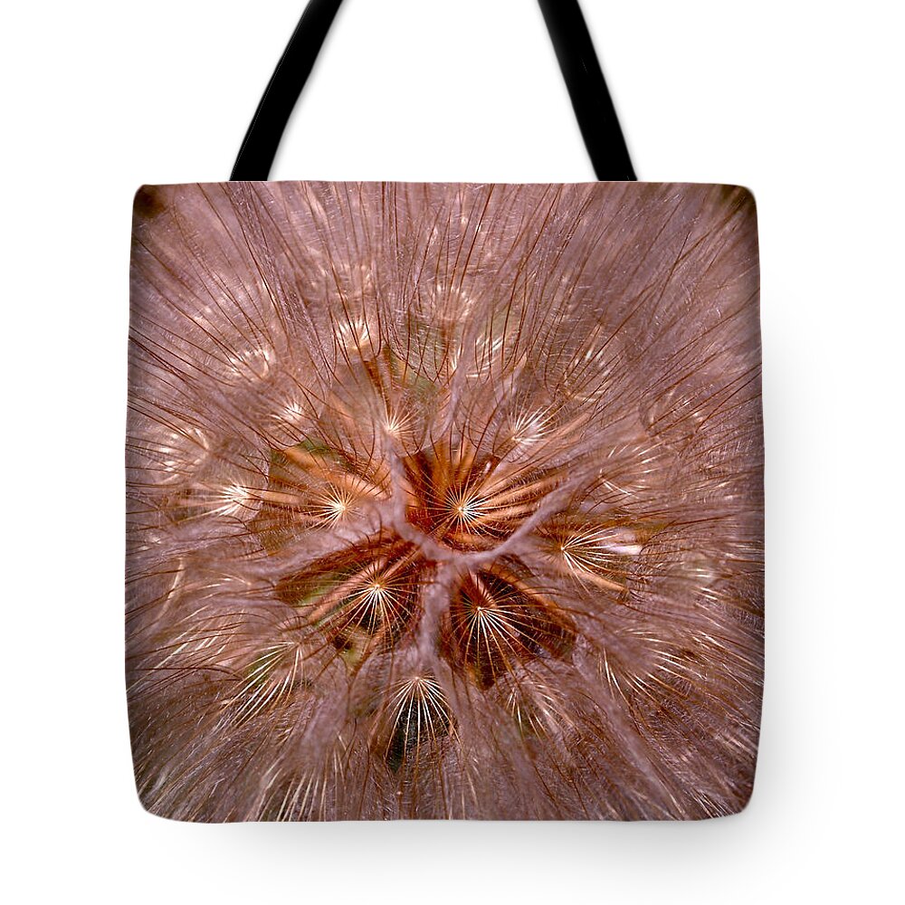 Dandelion Tote Bag featuring the photograph Dandelion Fireworks by Rona Black