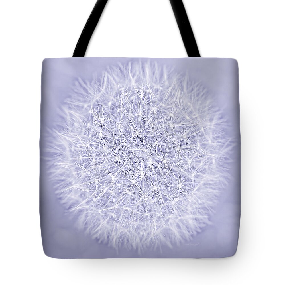 Dandelion Tote Bag featuring the photograph Dandelion Marco Abstract Lavender by Jennie Marie Schell