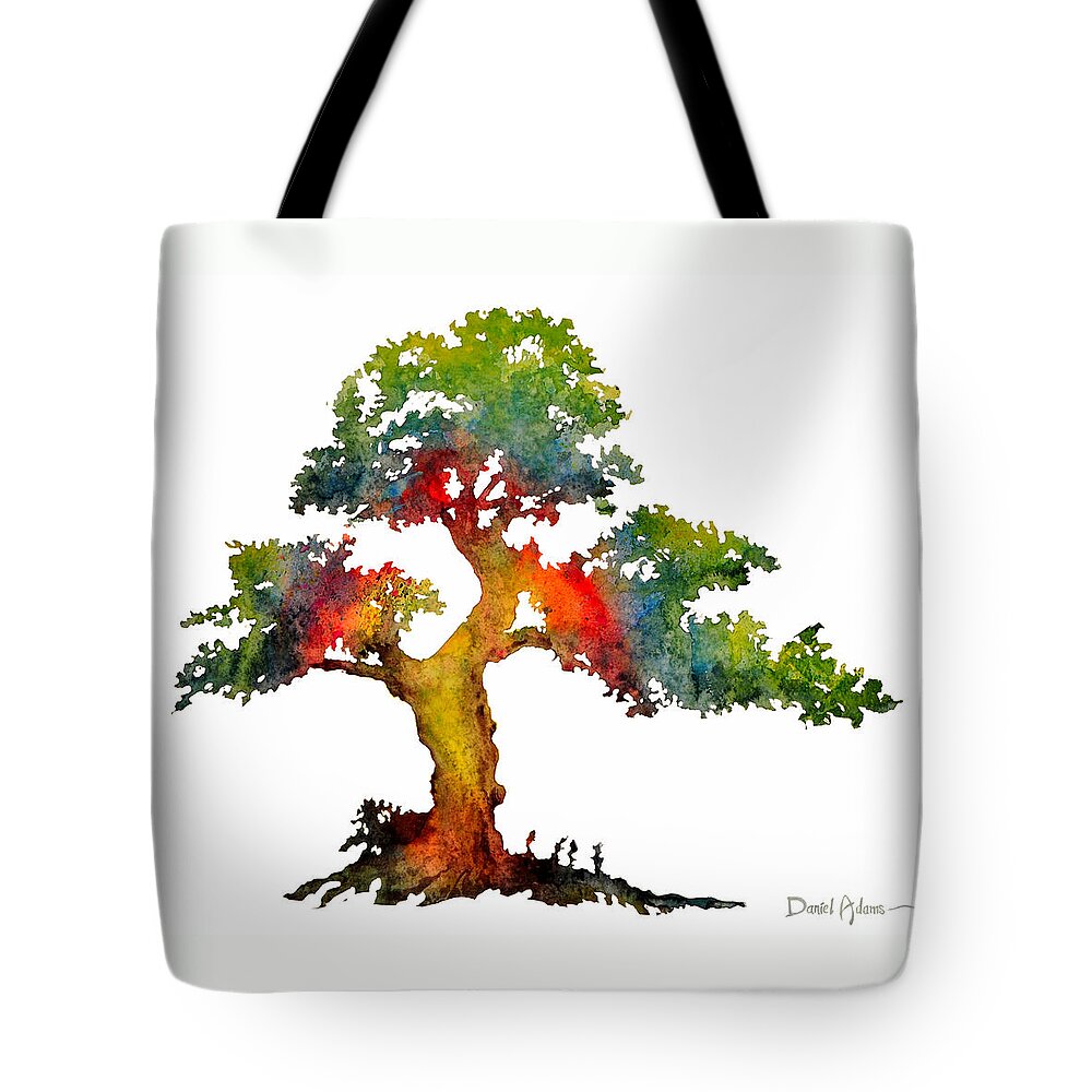 Rainbow Tote Bag featuring the painting Rainbow Tree Daniel Adams by Daniel Adams