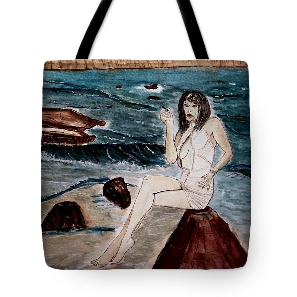 Nude Framed Prints Tote Bag featuring the painting Daniel Passion. by Shlomo Zangilevitch