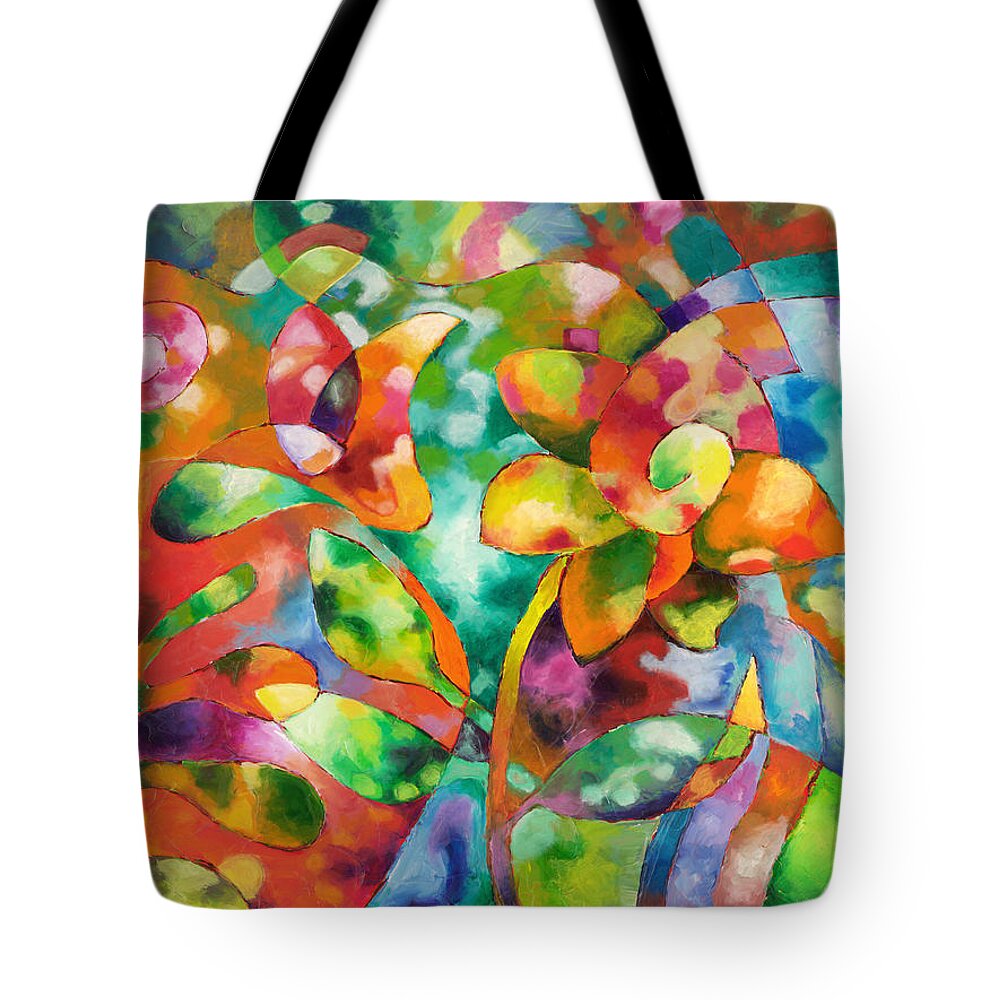 Floral Tote Bag featuring the painting Dappled by Sally Trace