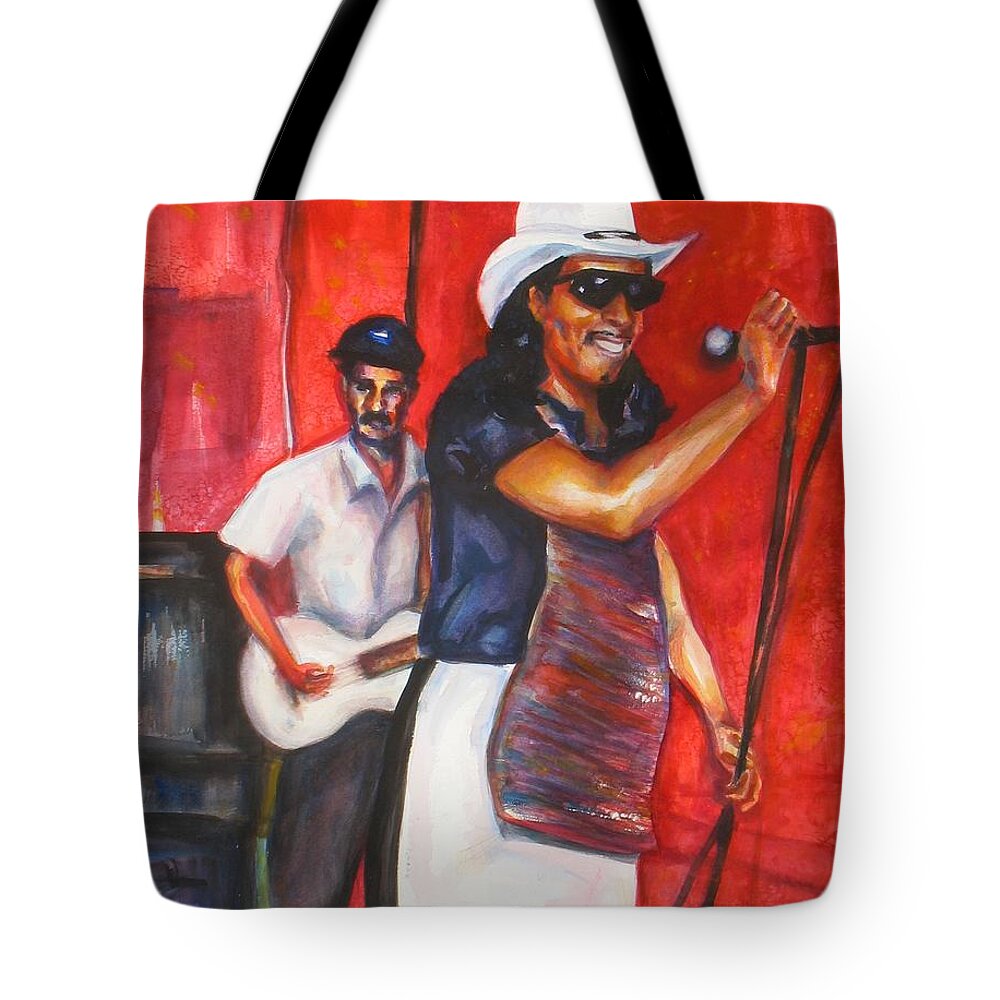 Watercolor Tote Bag featuring the painting David and Buck by Beverly Boulet