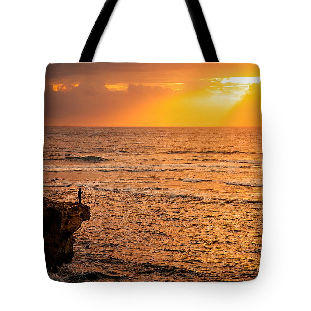 Fisherman Tote Bag featuring the photograph Dawn Fisherman by Tim Newton