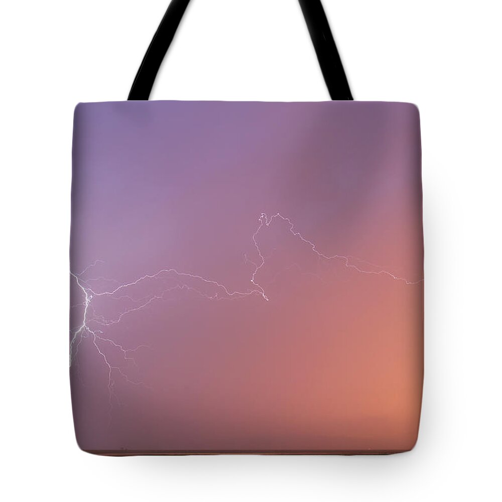Kansas Tote Bag featuring the photograph Dawn Lightning by Rob Graham