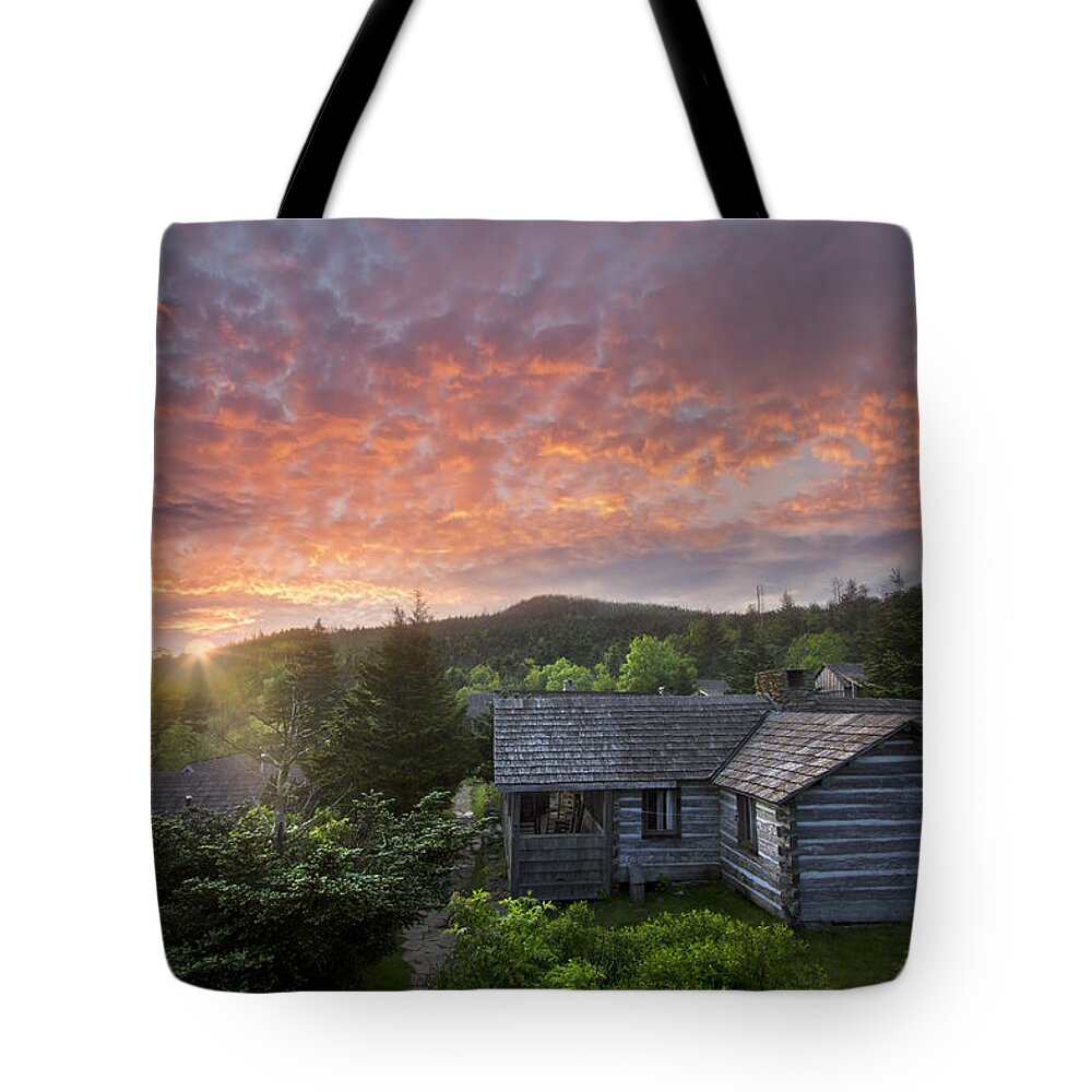 Appalachia Tote Bag featuring the photograph Dawn Over LeConte by Debra and Dave Vanderlaan