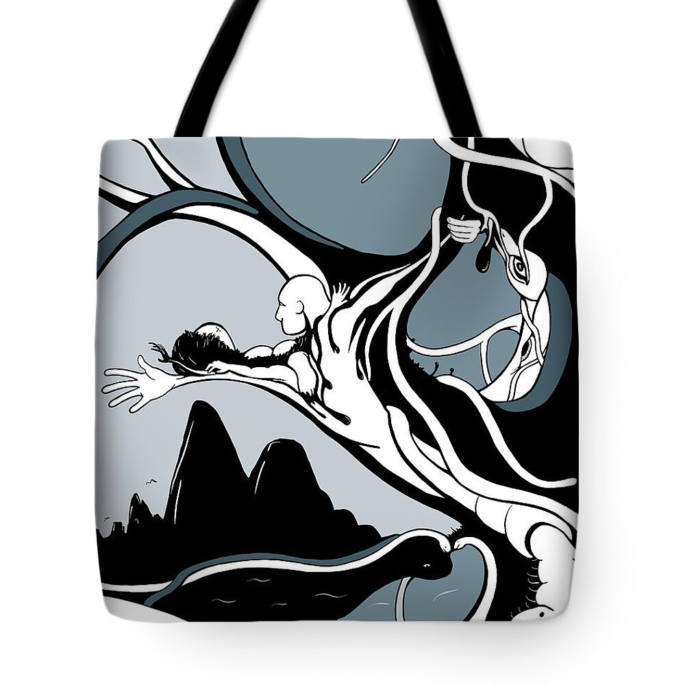 Snake Tote Bag featuring the digital art Dawning by Craig Tilley