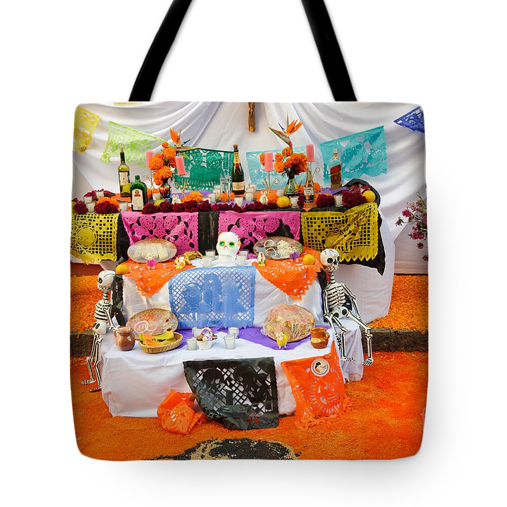 Travel Tote Bag featuring the photograph Day Of The Dead Altar, Mexico by John Shaw