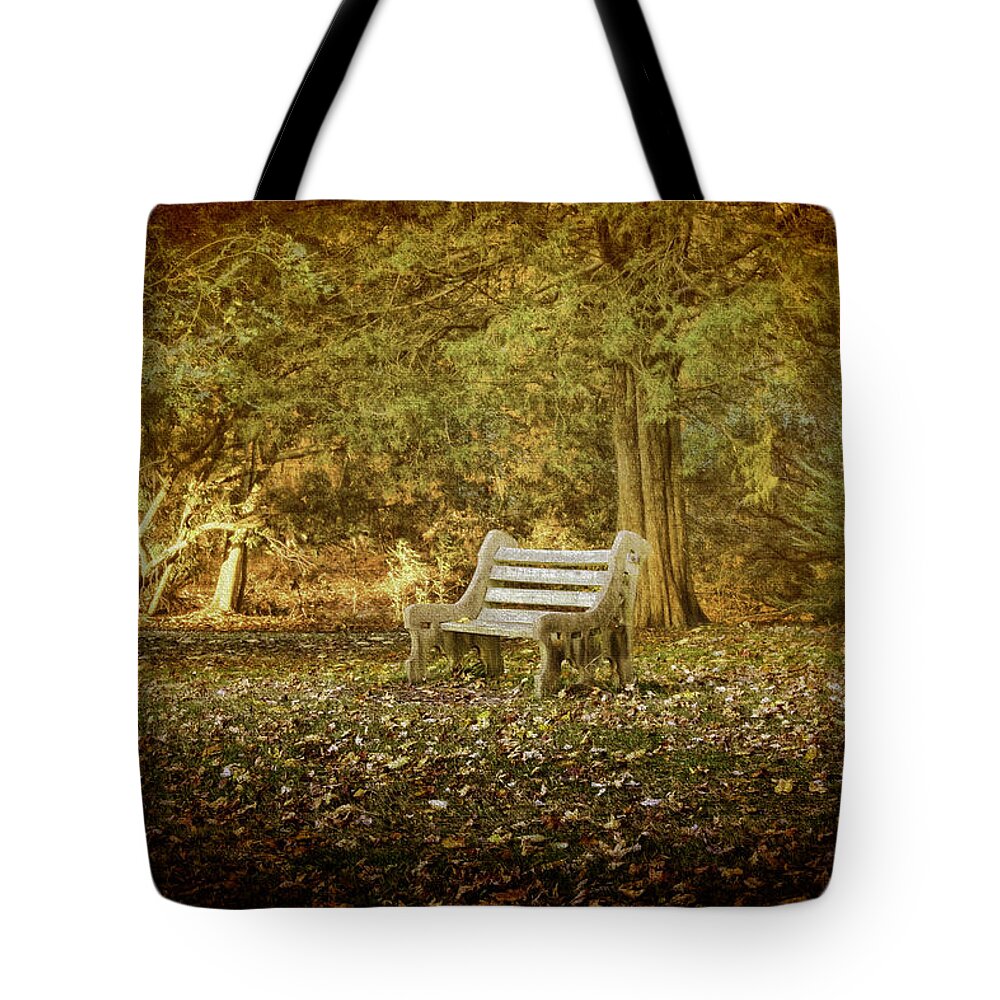 Nature Tote Bag featuring the photograph Daydreamer's Bench by Ola Allen