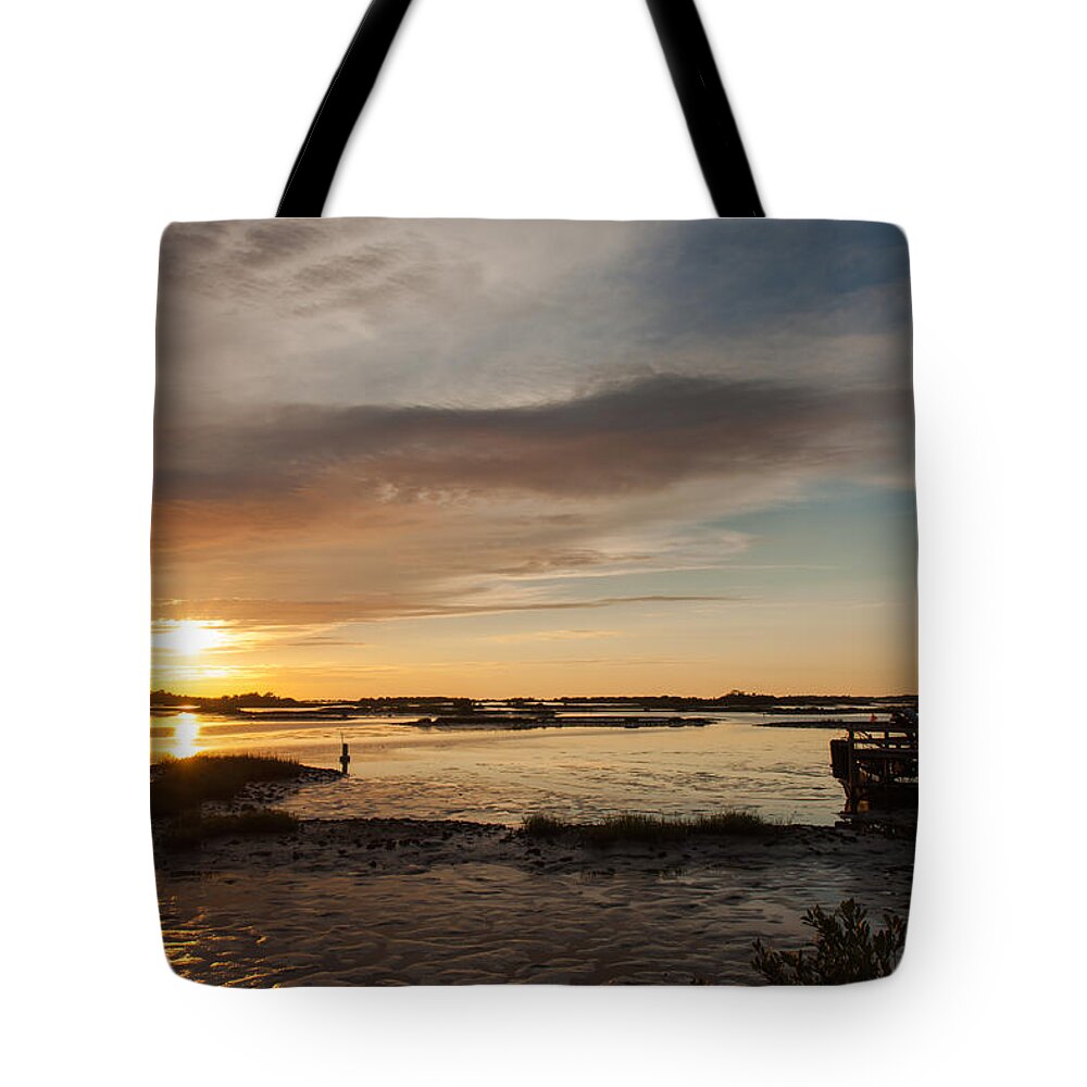 Cedar Key Tote Bag featuring the photograph Days End by John M Bailey