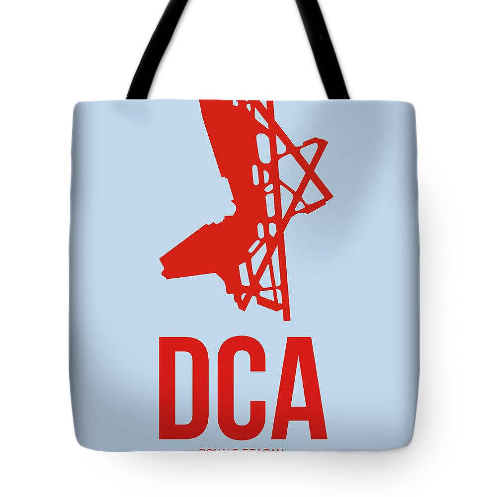 Washington Tote Bag featuring the digital art DCA Washington Airport Poster 2 by Naxart Studio
