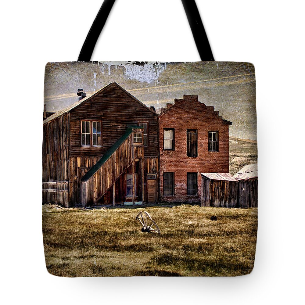 Bodie Tote Bag featuring the photograph Dechambeau Hotel and I.O.O.F. Building - textured by Lana Trussell