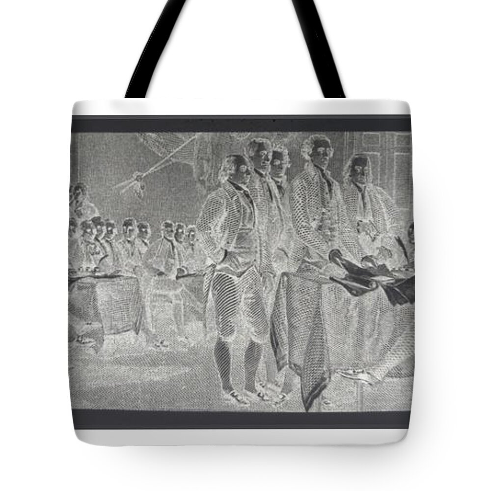 Declaration Of Independence Tote Bag featuring the photograph DECLARATION OF INDEPENDENCE in NEGATIVE by Rob Hans