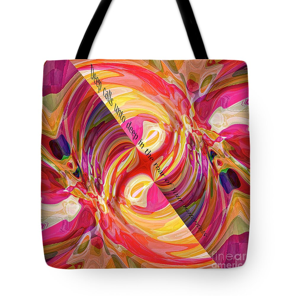 Abstract Tote Bag featuring the digital art Deep Calls Unto Deep by Margie Chapman