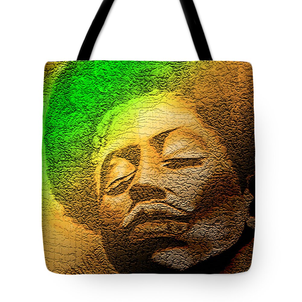Boy Tote Bag featuring the drawing Defiance Craquelure by Terri Meredith