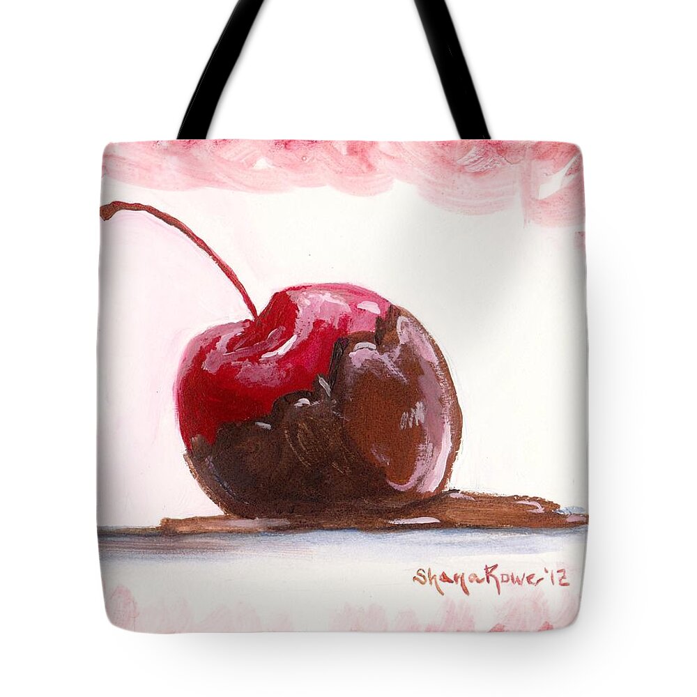 Cherry Tote Bag featuring the painting Delightfully Delectable 3 Cherry by Shana Rowe Jackson