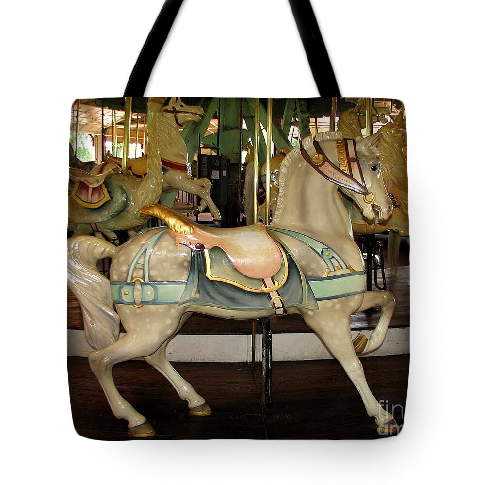 Horses Tote Bag featuring the photograph Dentzel Menagerie Carousel Horse by Rose Santuci-Sofranko
