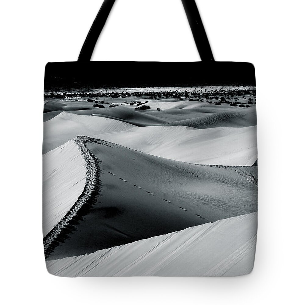 Mesquite Dunes Tote Bag featuring the photograph Desert Night Death Valley By Diana Sainz by Diana Raquel Sainz