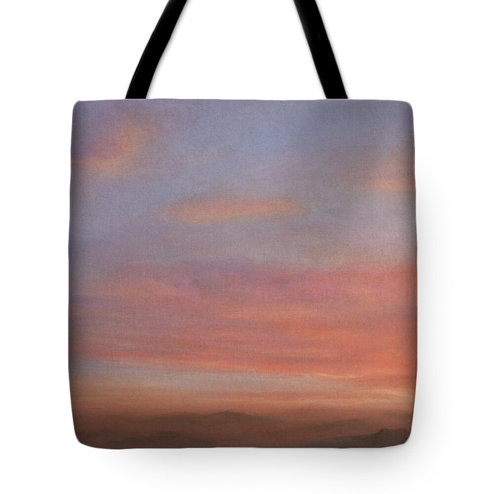Desert Tote Bag featuring the pastel Desert Sky A by Michael Heikkinen