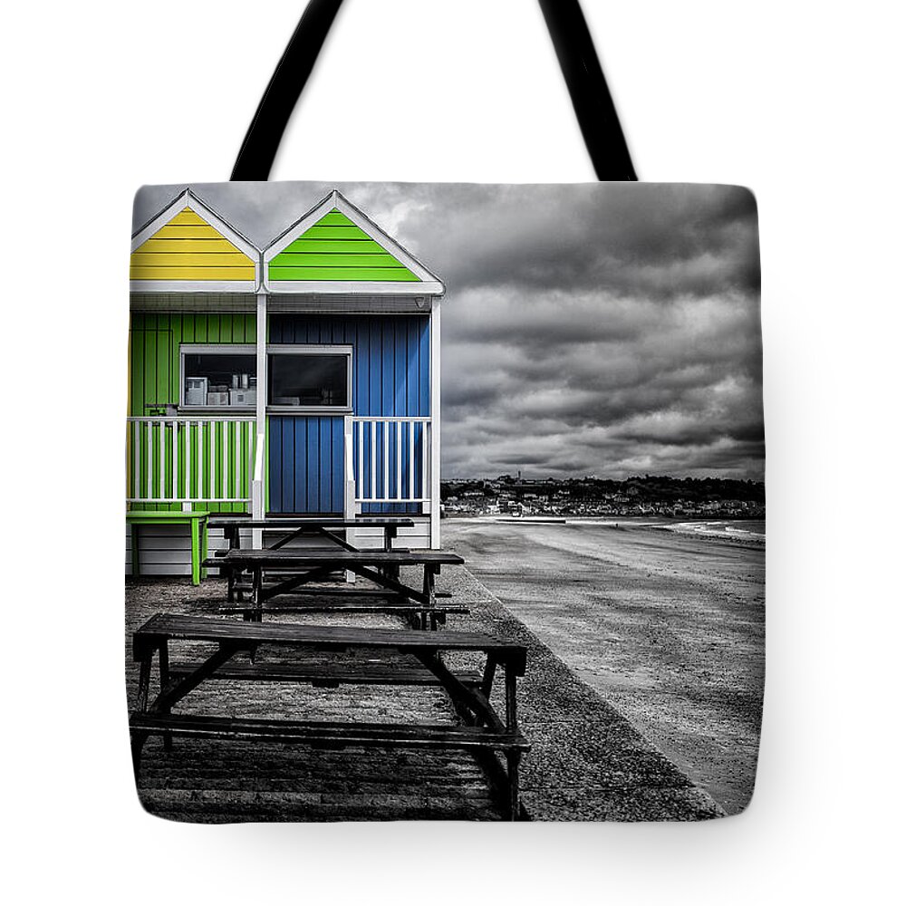 Jersey Tote Bag featuring the photograph Deserted Cafe by Nigel R Bell