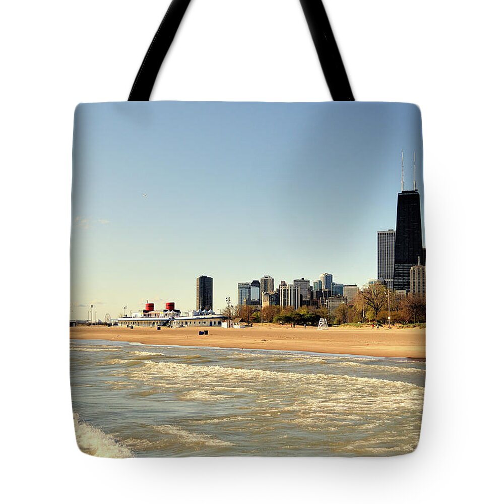 Tranquility Tote Bag featuring the photograph Deserted North Avenue Beach by Bruce Leighty