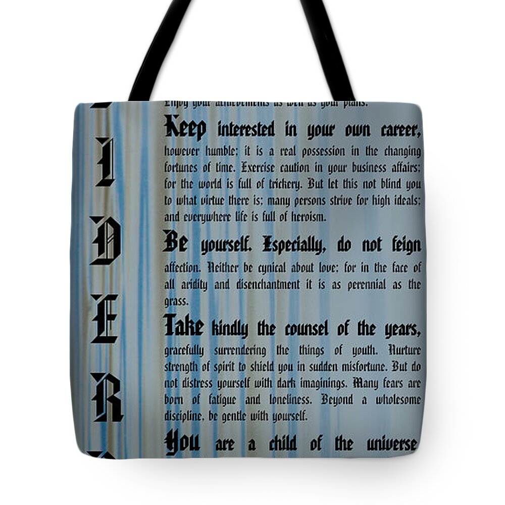 Color Tote Bag featuring the photograph Desiderata 14 by Wendy Wilton