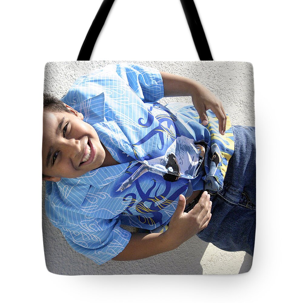 Boy Tote Bag featuring the photograph Destined To Be A Star by Cora Wandel