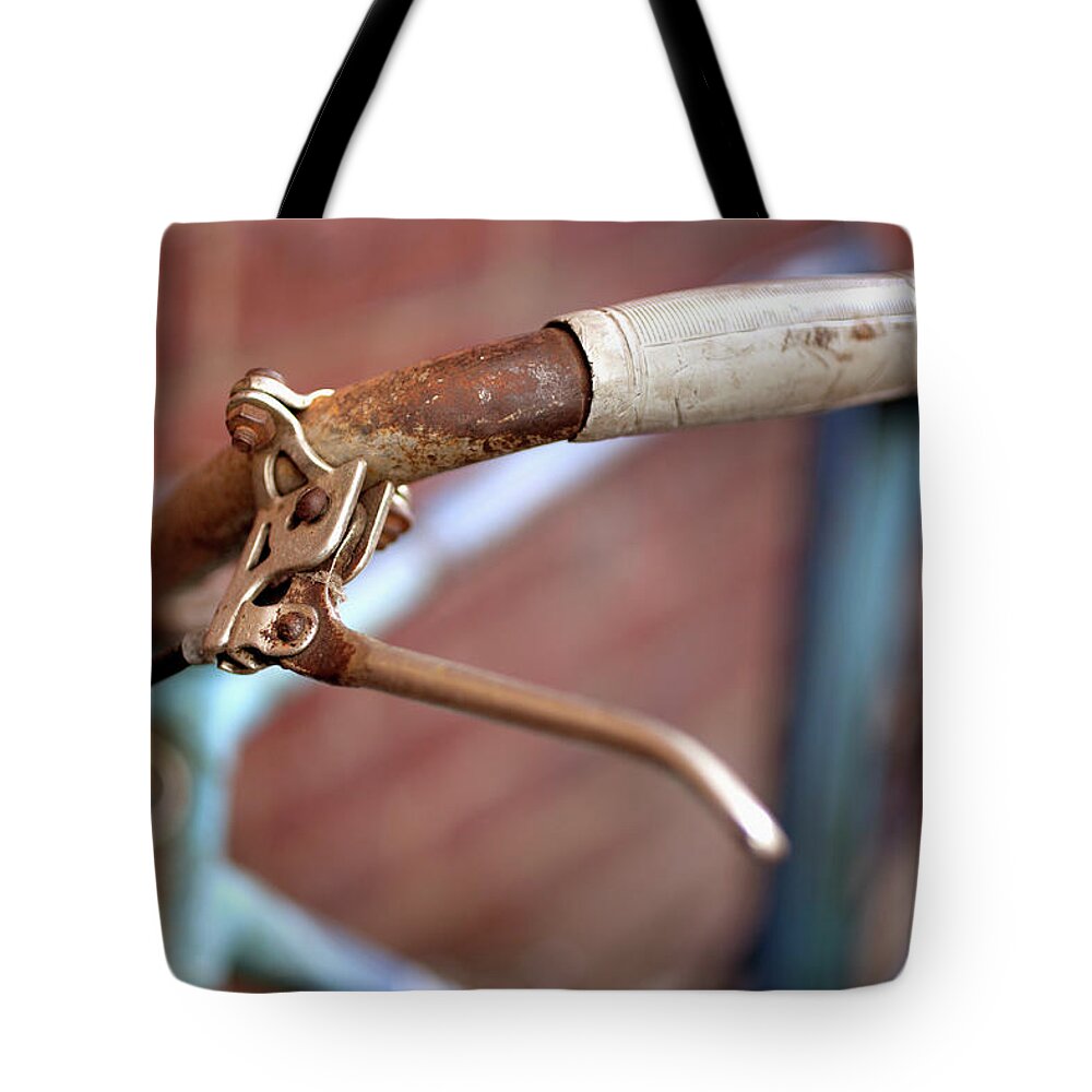 Built Structure Tote Bag featuring the photograph Detail Of An Old Bicycle by Tobias Titz
