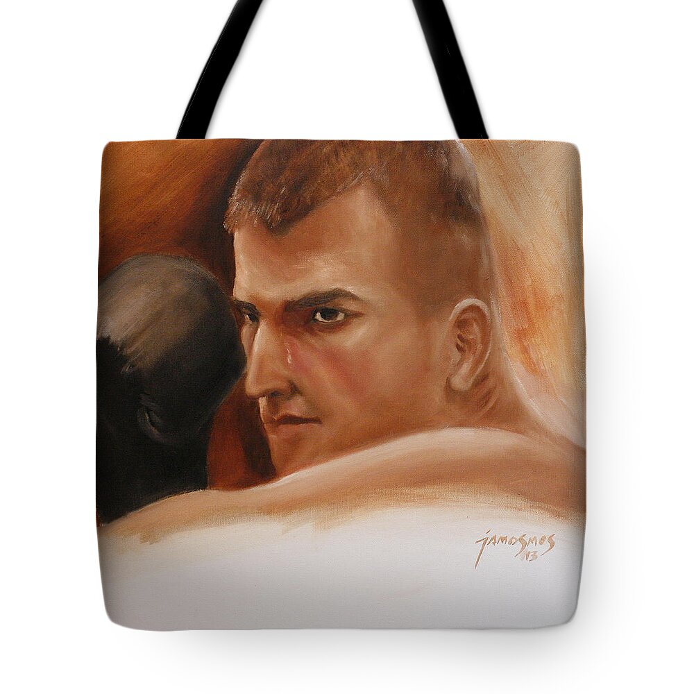 Determined Tote Bag featuring the painting Determinado by Jun Jamosmos