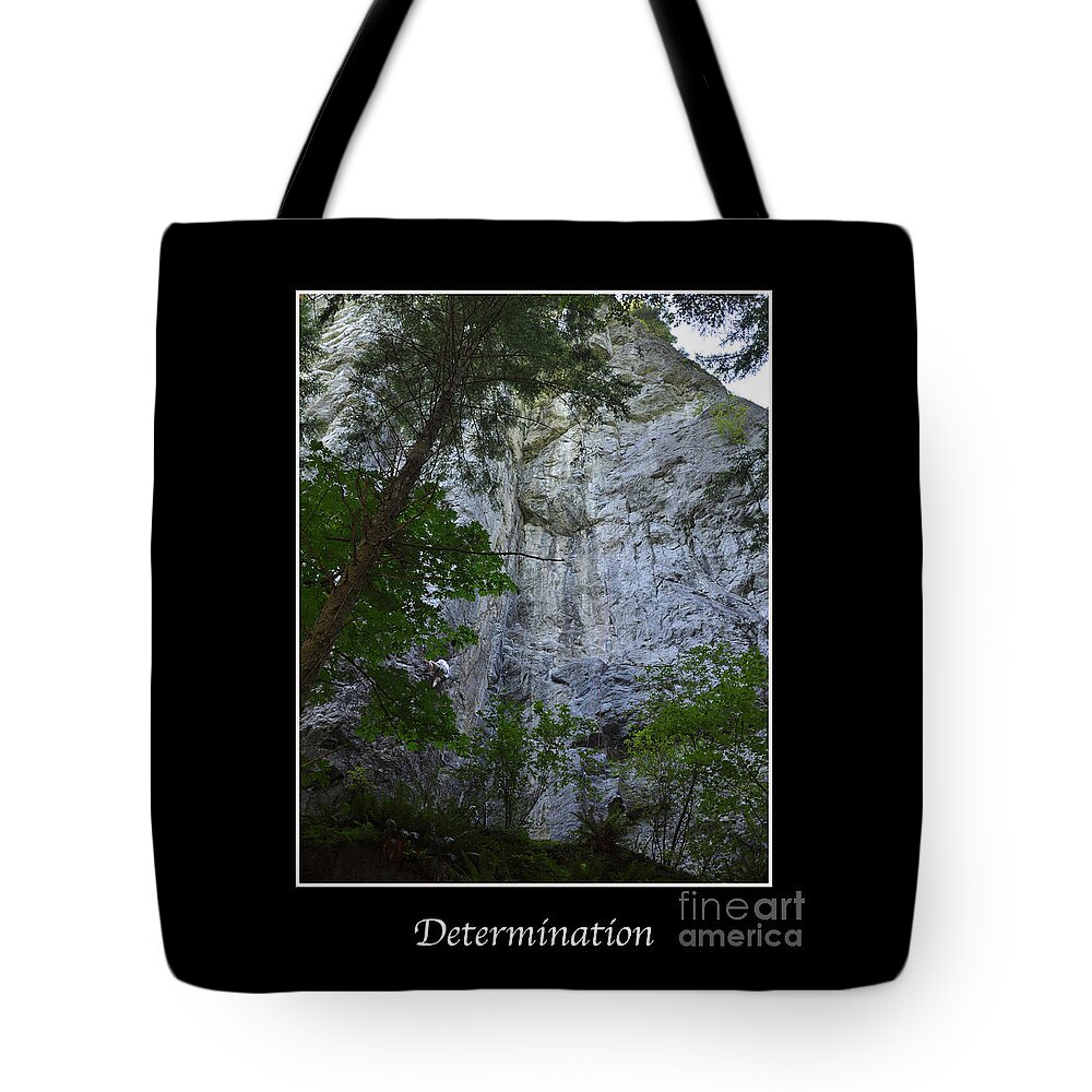 Rock Climbing Tote Bag featuring the photograph Determination by Kirt Tisdale