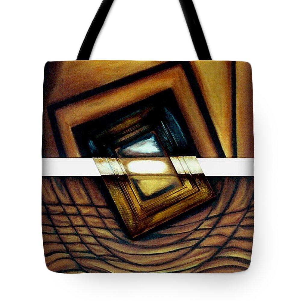 Surrealism Tote Bag featuring the painting Deversity View by Fei A