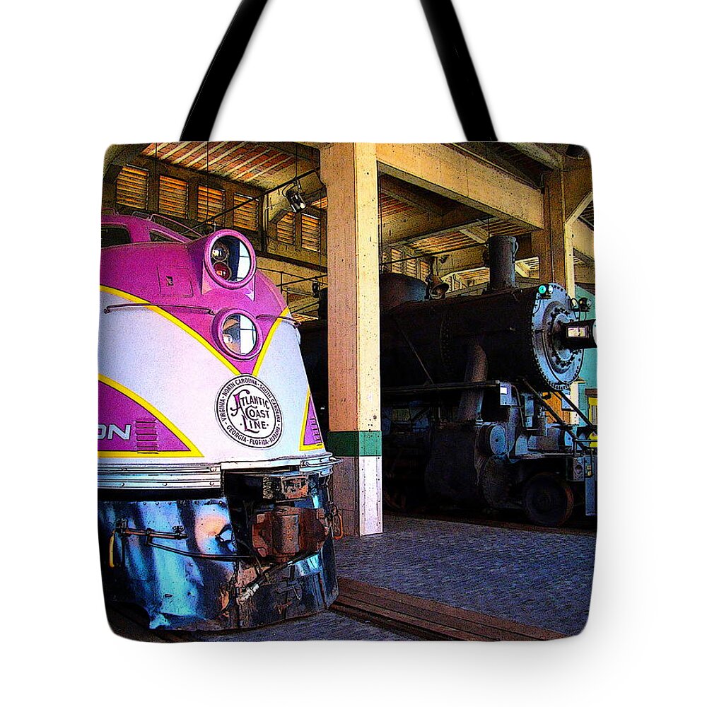 Fine Art Tote Bag featuring the photograph Diesel and Steam by Rodney Lee Williams