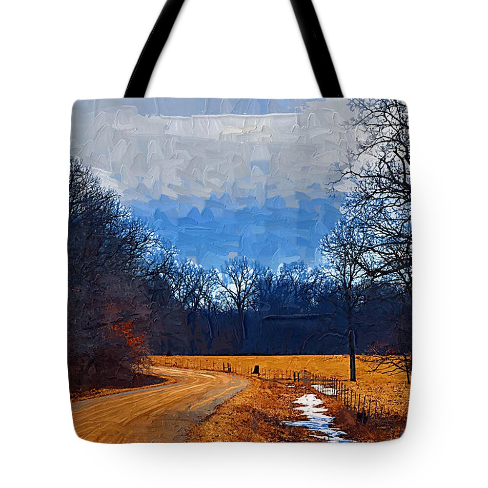 Country Tote Bag featuring the painting Dirt Road by Kirt Tisdale