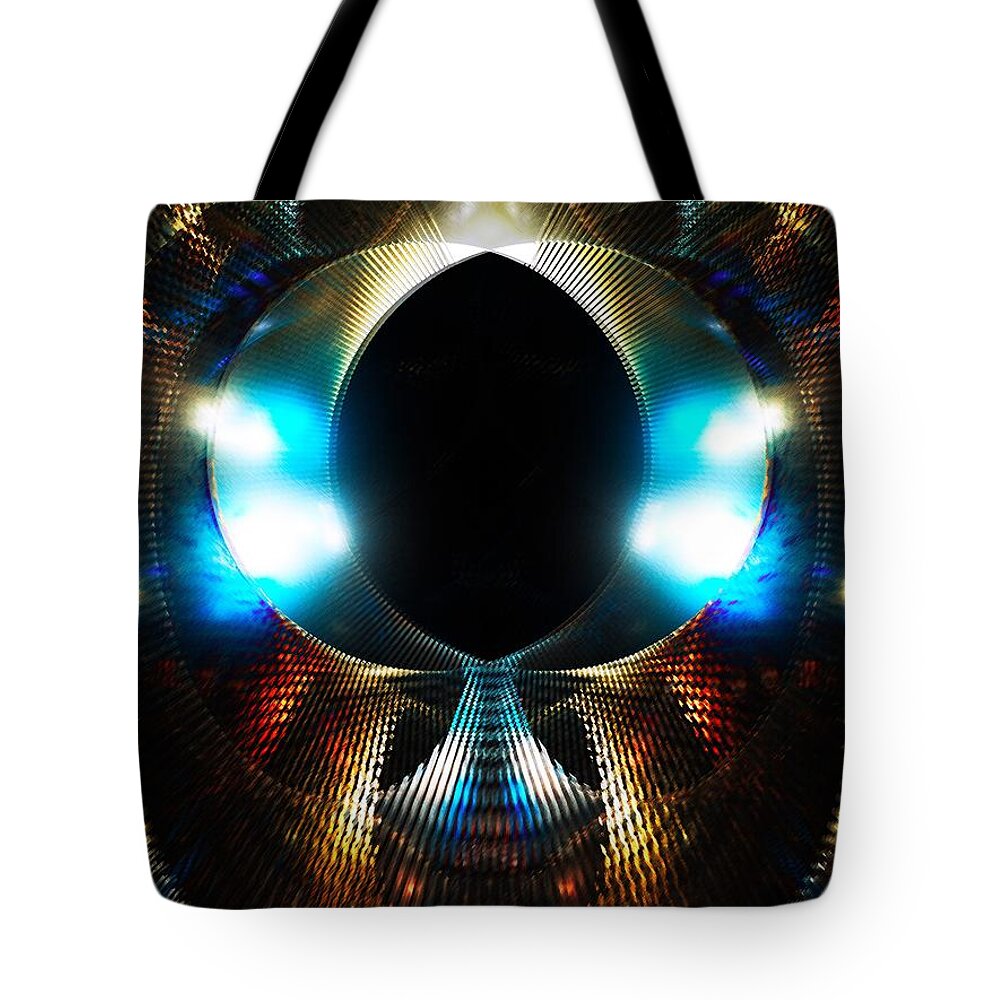 Disco Tote Bag featuring the digital art Disco Light by Klara Acel