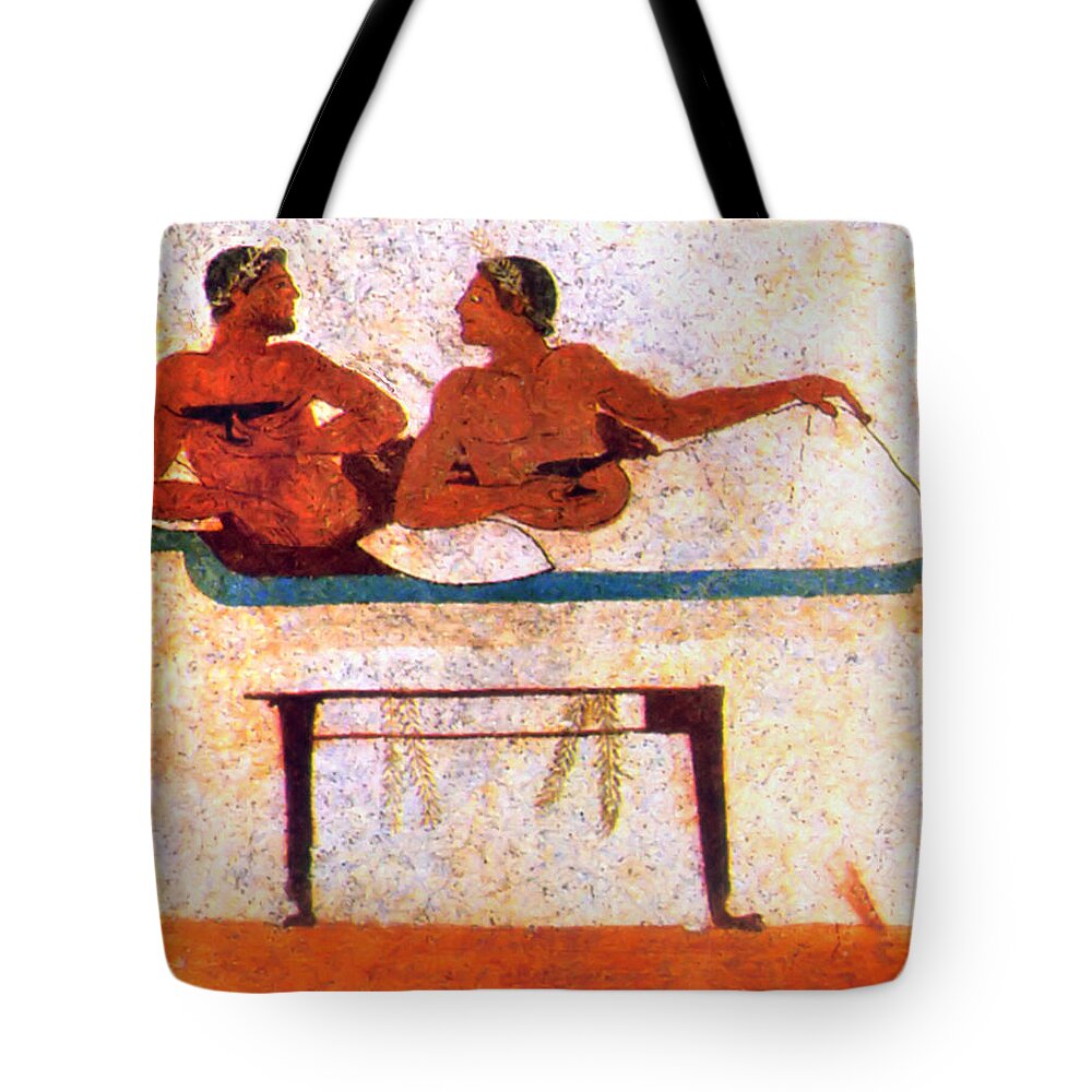 Sixth Panel Tote Bag featuring the painting Diver Six by Troy Caperton
