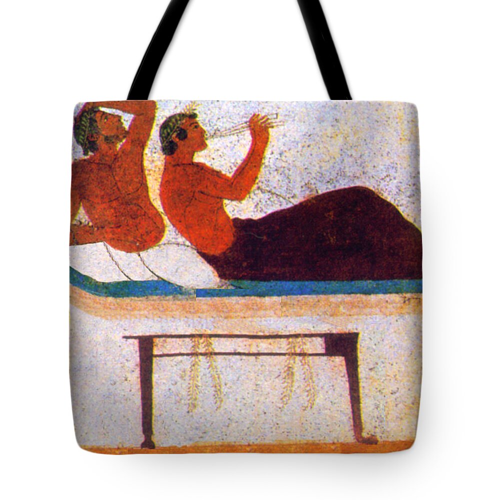 Tomb Of The Diver Tote Bag featuring the painting Diver Three by Troy Caperton