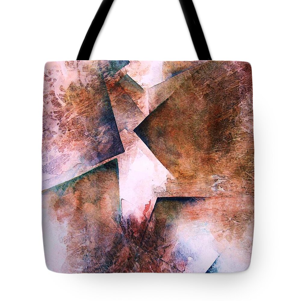 Abstract Tote Bag featuring the painting Divine Path by Frances Ku
