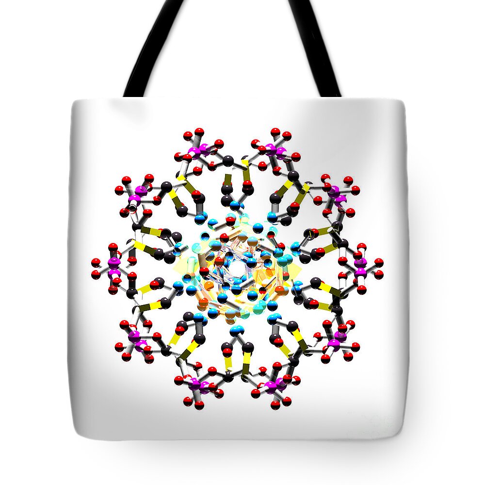Axial Tote Bag featuring the digital art Dna 48 by Russell Kightley