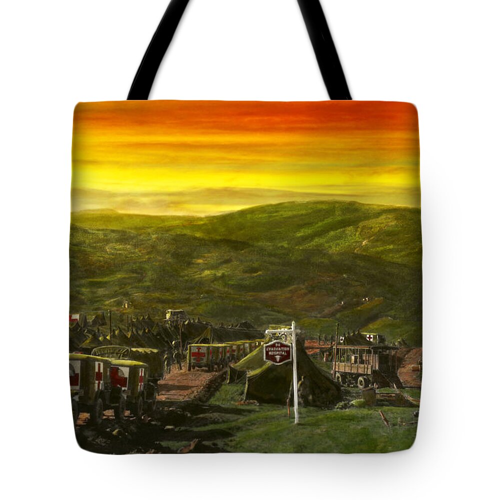 Perrgaux Evacuation Hospital Tote Bag featuring the photograph Doctor - At the end of a day by Mike Savad