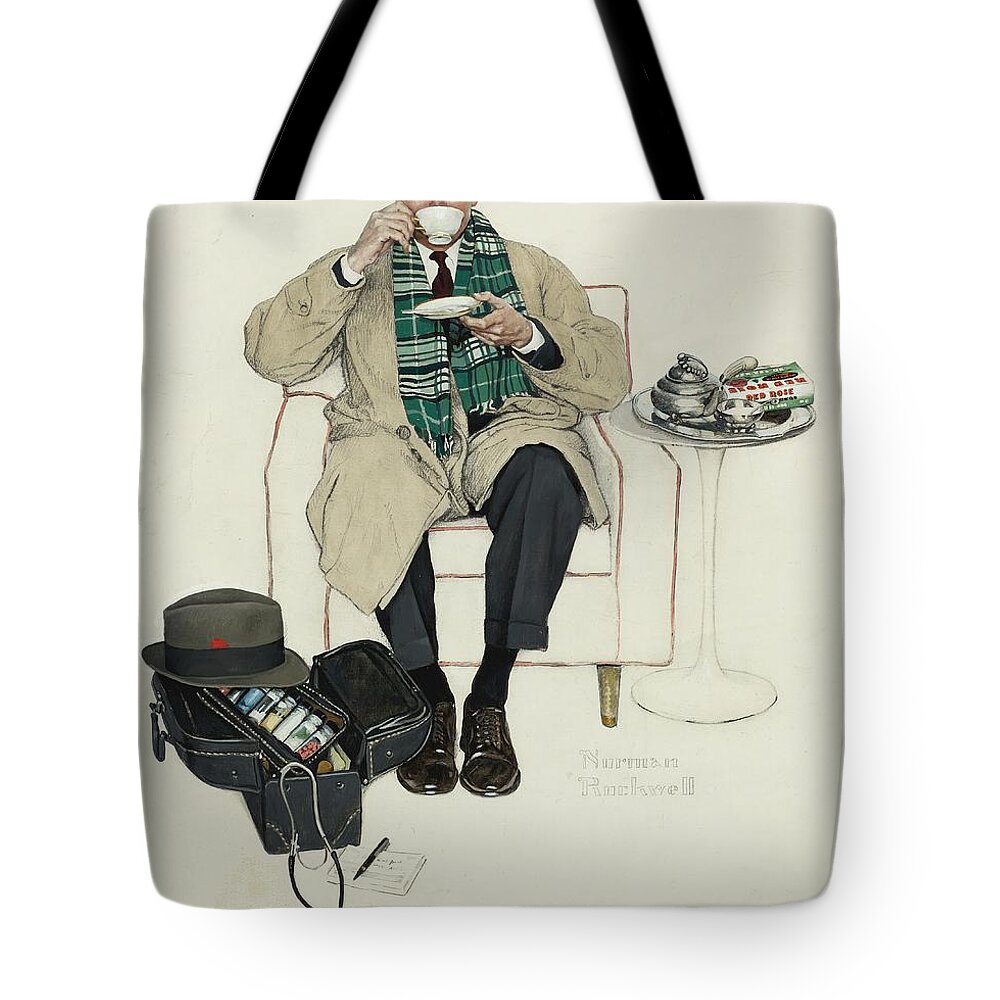 Tags Tote Bag featuring the photograph Doctor Relaxing with Tea by Georgia Clare