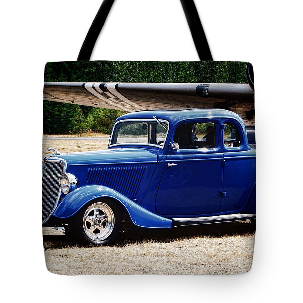 Blue Tote Bag featuring the photograph Dodge Coupe by Ron Roberts