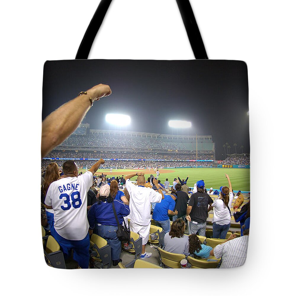 Dodgers Tote Bag featuring the photograph Dodger Stadium 3 by Micah May