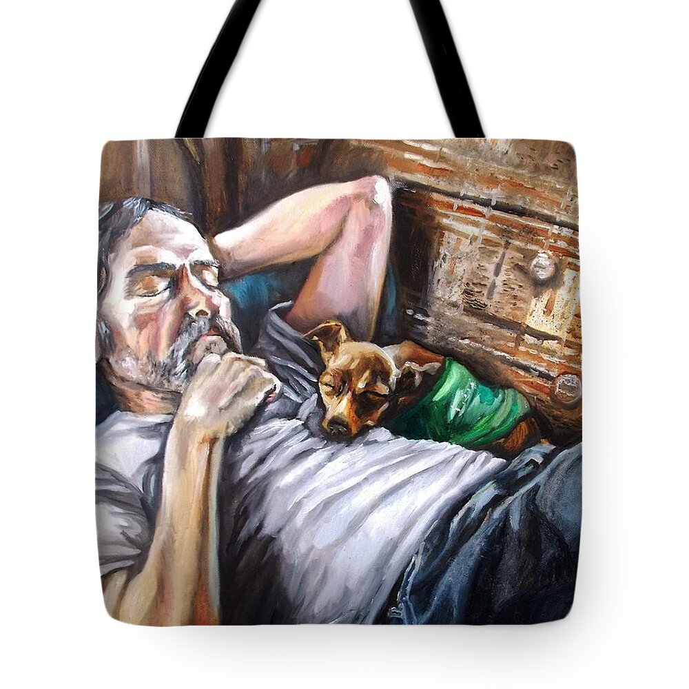 Dog Tote Bag featuring the painting Dog Days by Shana Rowe Jackson