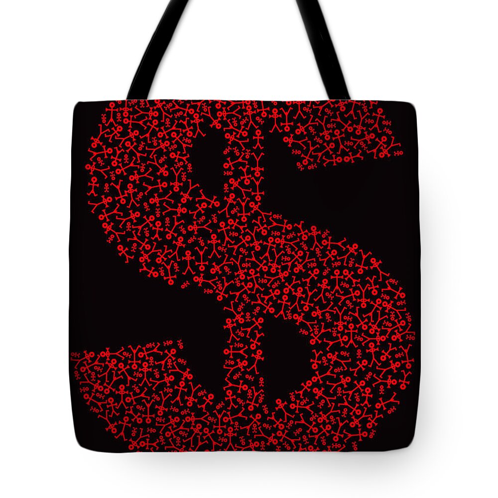Money Tote Bag featuring the painting Dollar People Icon by Thisisnotme