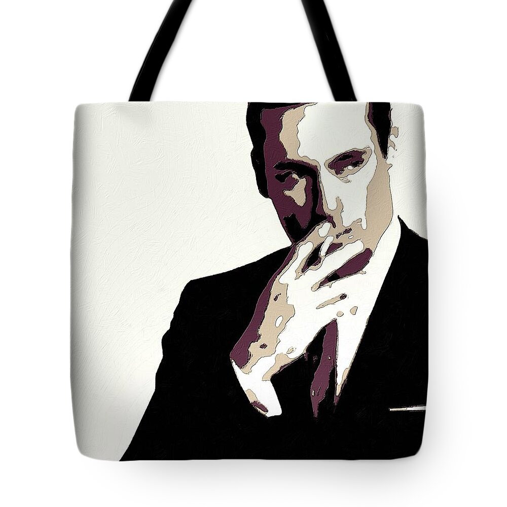 Don Draper Tote Bag featuring the painting Don Draper Poster Art by Florian Rodarte