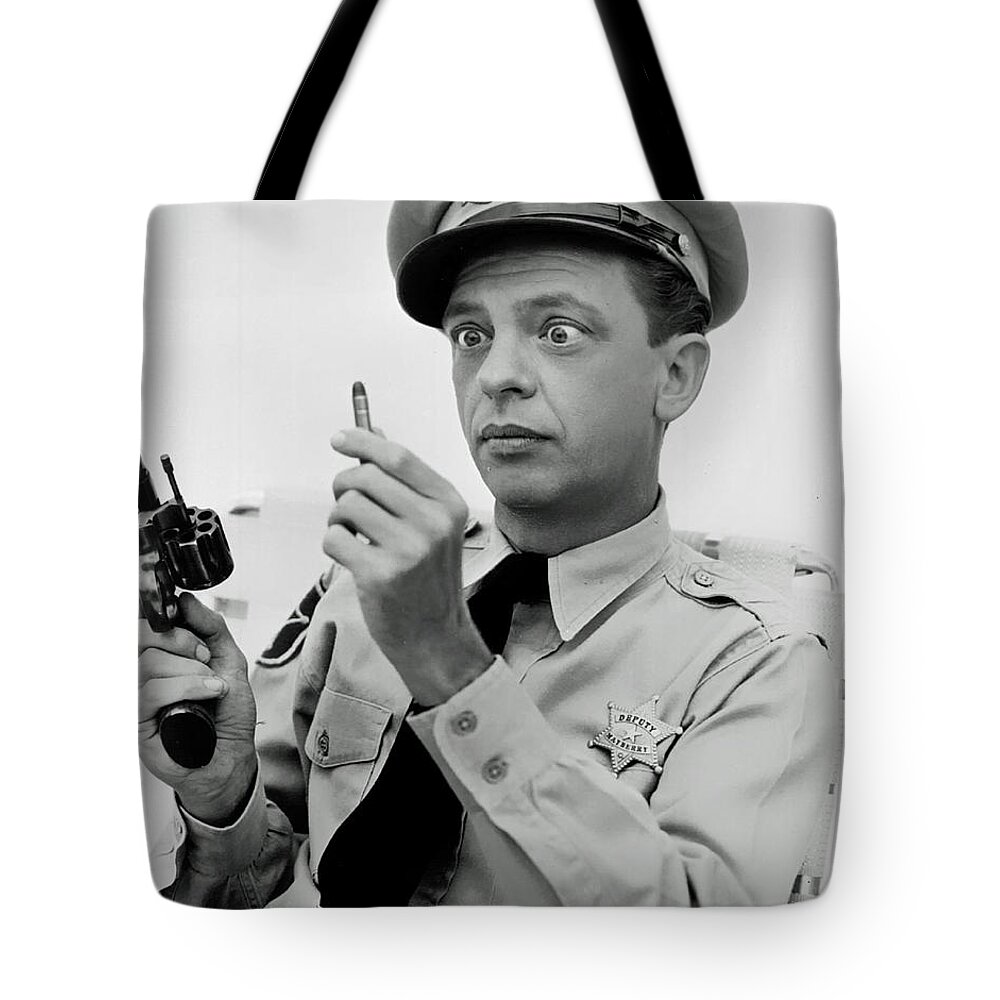 Don Knotts Tote Bag featuring the photograph Barney Fife - Don Knotts by Mountain Dreams