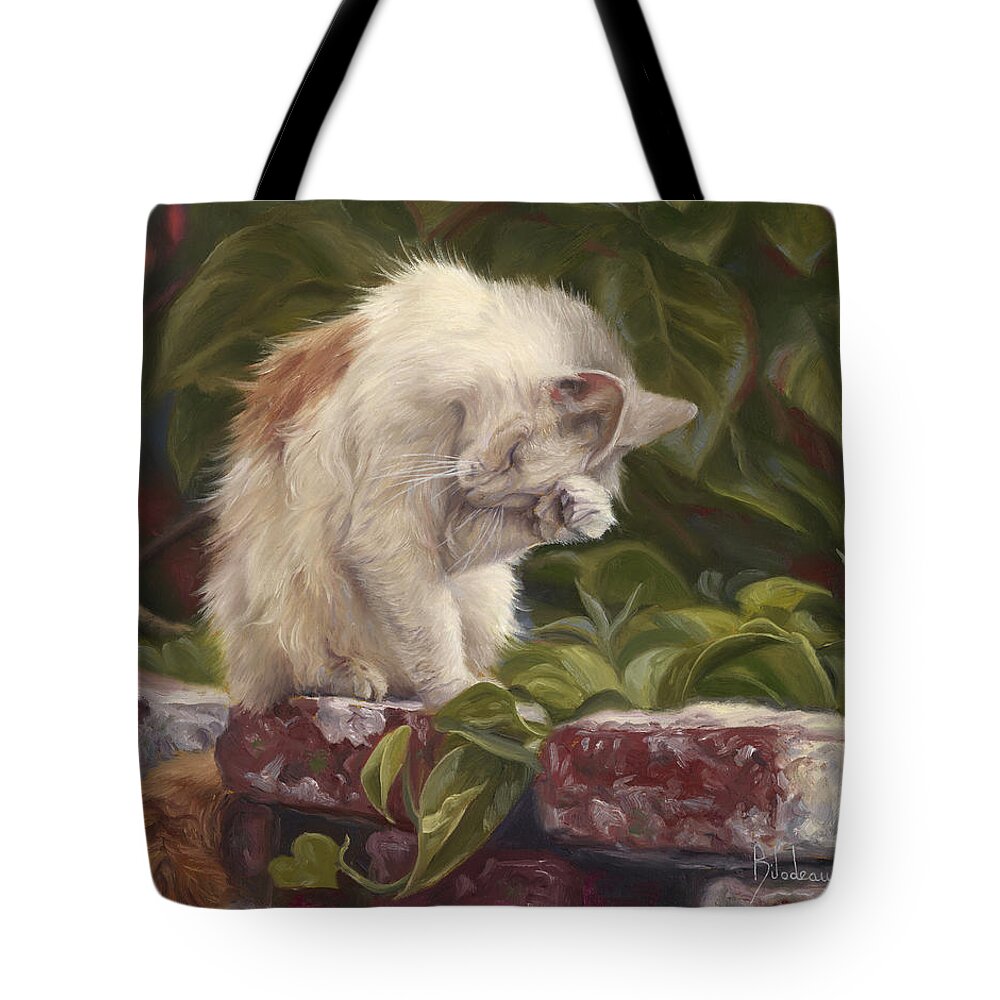 Cats Tote Bag featuring the painting Doris Day by Lucie Bilodeau