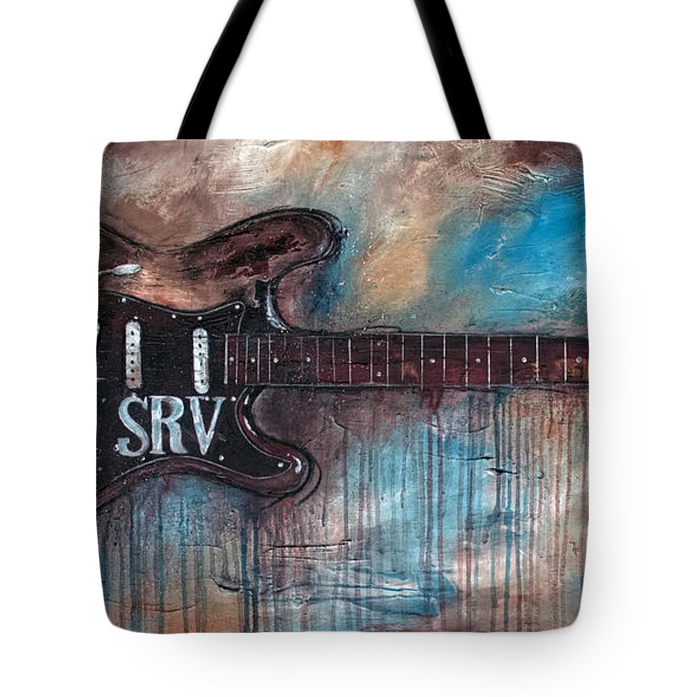 Stevie Ray Vaughan Tote Bag featuring the painting Double Trouble by Sean Parnell