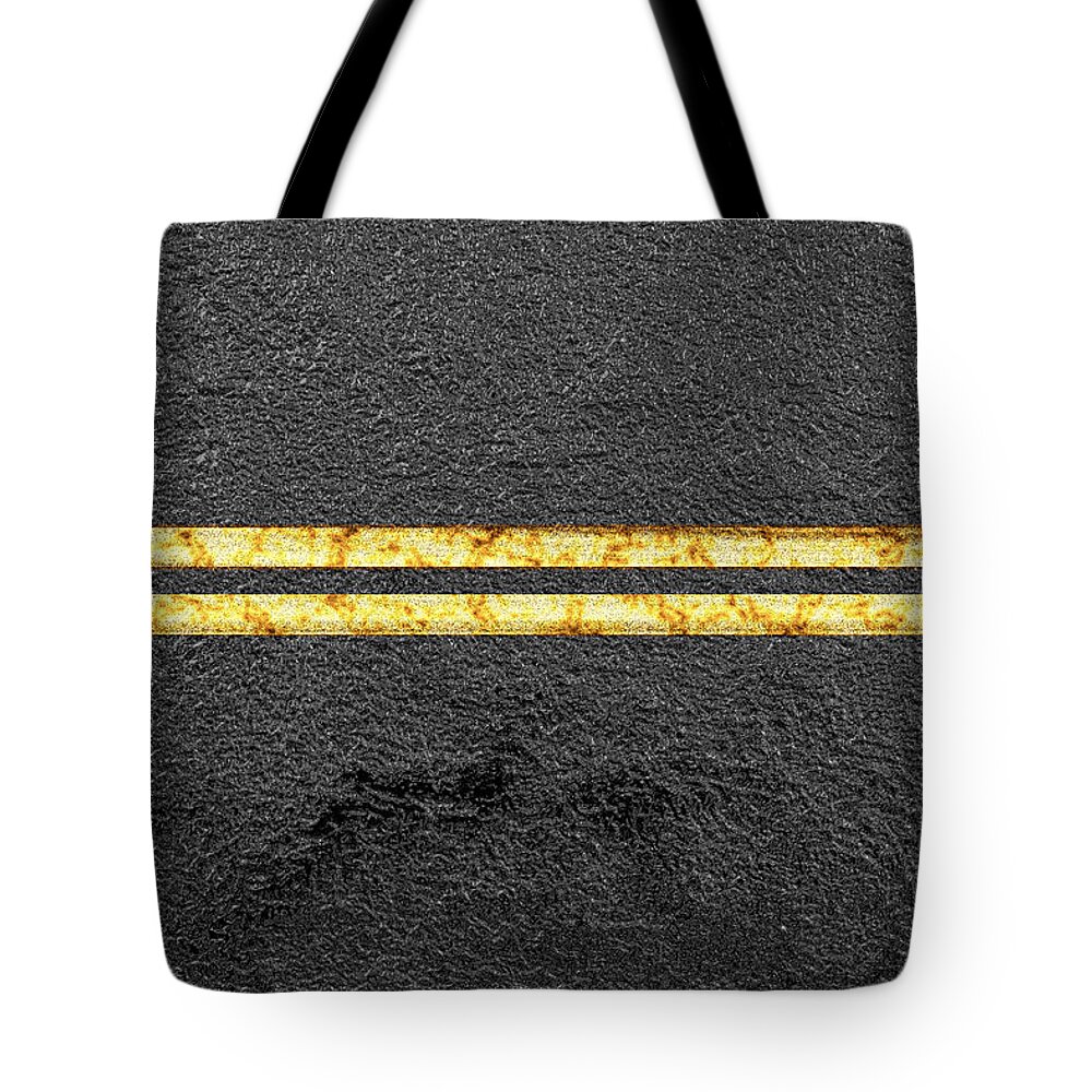 Digital Painting Tote Bag featuring the digital art Double Yellow by John Vincent Palozzi