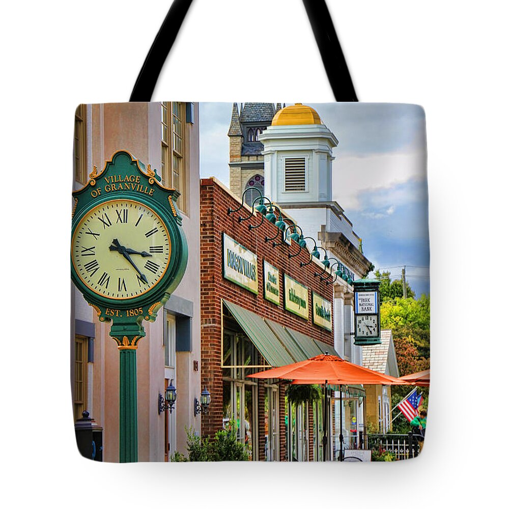 Downtown Granville Ohio Tote Bag featuring the photograph Downtown Granville Ohio by Jack Schultz